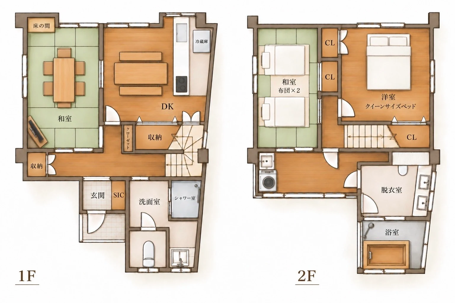 AMI awaji 1F・2F 間取り図